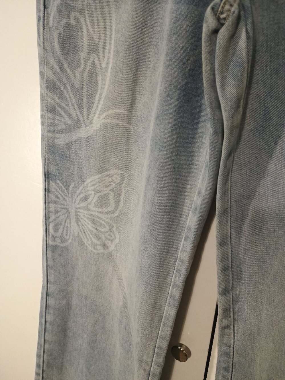 NWT Aéropostale Aero Baggy Wide Leg Jeans Regular Light Wash Butterfly Y2K - Picture 5 of 9